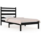  Posteljni okvir črn iz trdne borovine 75x190 cm 2FT6, (20646715) | Shoptok.si