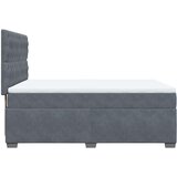 vidaXL Box spring postelja z vzmetnico temno siva 140x200 cm žamet | Shoptok.si