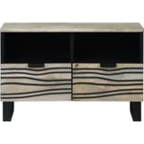 vidaXL Zabavni centri in stojala za televizor s predalom s polico Bela in črna | Shoptok.si