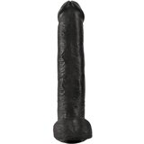 King Cock 15 - gigantski, ljepljivi, testikularni dildo (38 cm) - crni | shoptok.hr