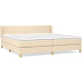  Box spring postelja z vzmetnico krem 200x200 cm blago, (20896080) | Shoptok.si
