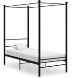  Posteljni okvir z ogrodjem za baldahin črn kovinski 90x200 cm, (20606141) | Shoptok.si