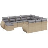  11-dijelni set vrtnih sofa od poliratana s jastucima bež | shoptok.hr