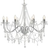 vidaXL Luster s perlama srebrni 8 žarulja E14 Cijene