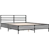  Okvir kreveta boja hrasta 160x200 cm konstruirano drvo i metal | shoptok.hr
