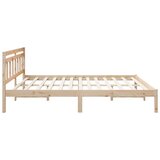  Krevetna konstrukcija Smeđa 200 x 200 cm Čvrsto borovo drvo Bež | Shoptok.si