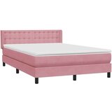 Box spring postelja z vzmetnico roza 140x220 cm žamet, (22011005) | Shoptok.si