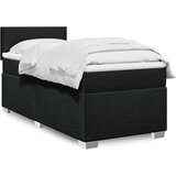 vidaXL Box spring postelja z vzmetnico črna 80x200 cm blago | Shoptok.si