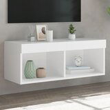 Maison Chic TV omarica - TV stojalo - Televizijska omarica z LED lučmi bela 80x30x30 cm, (21701089) | Shoptok.si
