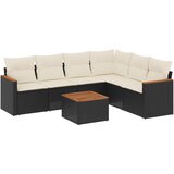  The Living Store Vrtna sedežna garnitura 7-delna z blazinami črn poli ratan - Vrtna Sedežna Garniture, (21449343) | Shoptok.si