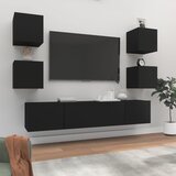 The Living Store Komplet TV omaric 6-delni črn inženirski les - Komplet TV Omaric, (21374057) Cene