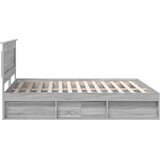  Krevetna konstrukcija s uzglavljem Siva Sonoma 200 x 200 cm Slike