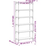  Regal za knjige sa 6 razina boja hrasta 80 x 30 x 188 cm drveni | Eponuda.com