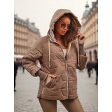 Resti Women's Quilted Jacket with Hood and Cuffs on Sleeves Stone Hollow | Shoptok.si