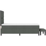 vidaXL Postelja s škatlo z ležiščem in klopjo temno siva 100x200 cm tkanina | Shoptok.si