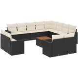  13-dijelni set vrtnih sofa s jastucima poliratan crni | shoptok.hr