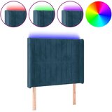  LED uzglavlje tamnoplavo 103x16x118/128 cm baršunasto | shoptok.hr