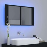 vidaXL LED kupaonski ormarić s ogledalom crni 80 x 12 x 45 cm | shoptok.hr