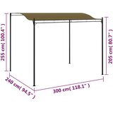 Nadstrešnica 3 x 2,4 m smeđe-siva 180 g/m² | shoptok.hr