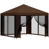 vidaXL Vrtni gazebo s stranskimi stenami 3 x 3 m Rjava, (5000219010) | Shoptok.si