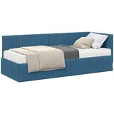  Kutni krevetni okvir s madracem s uzglavljem 2 pcs Plava Baršun | shoptok.hr