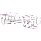  2-dijelni set sofa s jastucima crni od tkanine | shoptok.hr