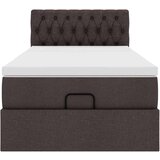vidaXL Otomanski posteljni okvir z vzmetnico rjav 90x190 cm blago, (21609202) | Shoptok.si