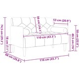  Dvosjed s jastucima, crni, 110 cm, baršun | shoptok.hr