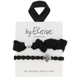 By Eloise London Bangle Set Silver & Black gumice za kosu | shoptok.hr