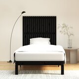  Zidno uzglavlje crni 108x3x110 cm od masivne borovine | shoptok.hr