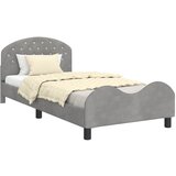 vidaXL Krevet za djecu s uzglavljem Svijetlo siva 90 x 190 cm Baršun | shoptok.hr