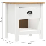  Noćni ormarići Hill 2 kom 46 x 35 x 49,5 cm od masivne borovine | shoptok.hr