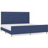 Okvir za krevet s uzglavljem plavi 200 x 200 cm od tkanine | shoptok.hr