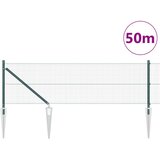 vidaXL Žična ograja z 13 kljukami Zelena 0,4x50 m Jeklo | Shoptok.si