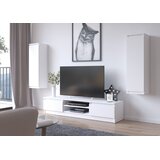 AKORD Clp Dnevnosobni Sestav, Tv Omarica In 2 Stenske Vitrine, Bela, (5000331815) Cene