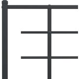  Metalni okvir za krevet s uzglavljem crni 90x200 cm | shoptok.hr