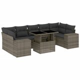 Maison Chic Seti vrtnega pohištva - Vrtna garnitura - Vrtni pohištvo set 8-delna z blazinami siv poli ratan, (21799368) | Shoptok.si