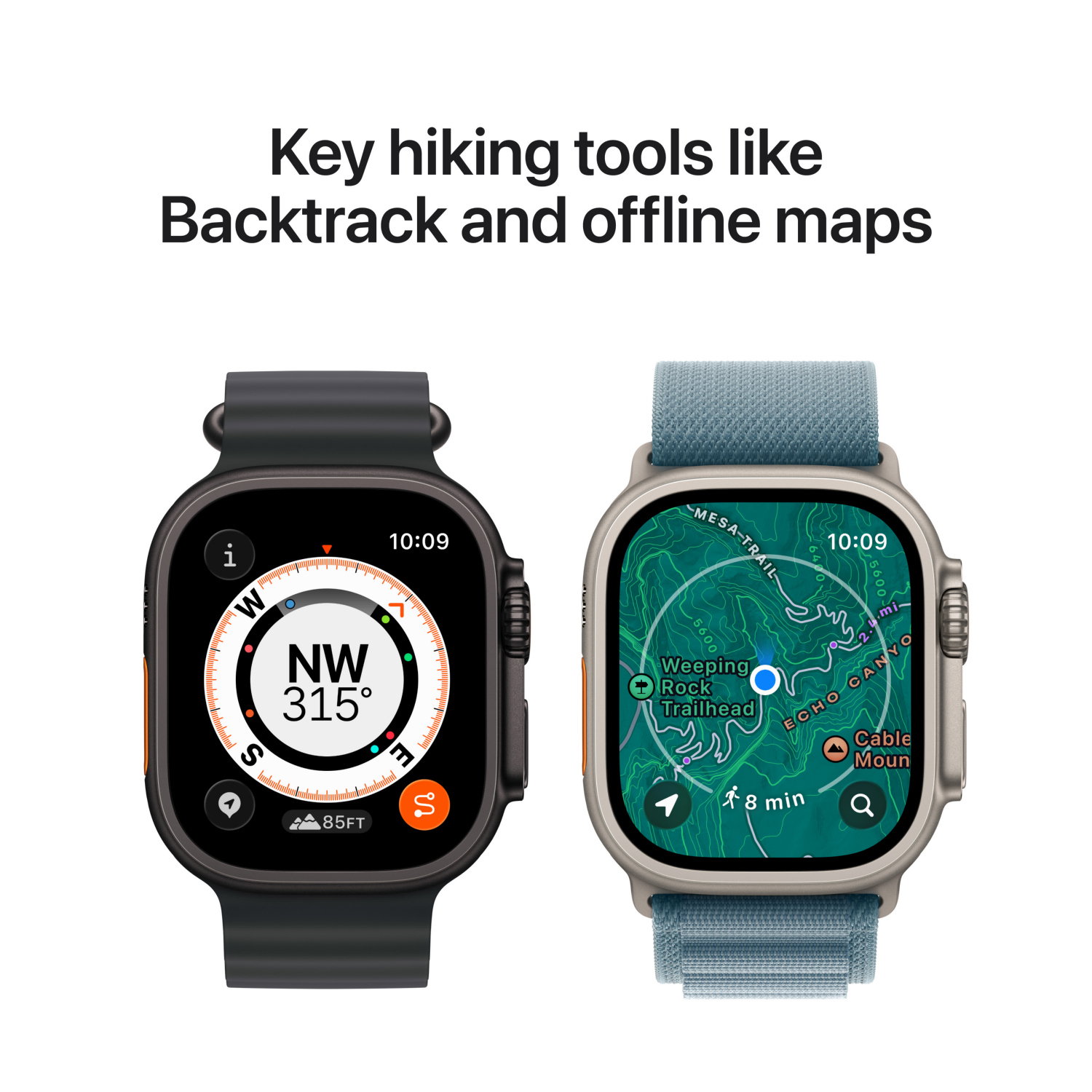 Apple Watch Ultra 3 Trail Loop M/L Boja MEWU4QF/A narukvice: 49mm Titan kucište Plava/Svijetloplava Prirodno | shoptok.hr