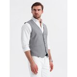 Ombre Men's suit vest without lapels - gray | Shoptok.si