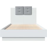 vidaXL Okvir za krevet s uzglavljem bijeli 75x190 cm konstruirano drvo | shoptok.hr