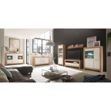 MID.YOU VISOKA KOMODA, bela, hrast artisan | Shoptok.si