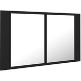 vidaXL LED kupaonski ormarić s ogledalom crni 80 x 12 x 45 cm | shoptok.hr