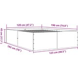  Okvir kreveta boja betona 120x190 cm od konstruiranog drva | shoptok.hr