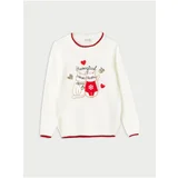 LC Waikiki Girls' Crew Neck Embroidery Long Sleeve Knitwear Sweater