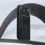 Benks Montage Magnetic Armor Pro Kevlar maska s metalnim okvirom 600D+1500D za iPhone 17 Pro Max crna (gumb za upravljanje kamerom) | Shoptok.si