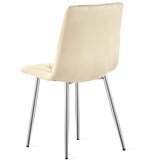 Libra stolica - svijetlo bež baršun / kromirane noge x 4 | shoptok.hr