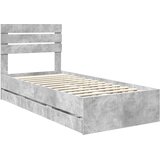  Krevetna konstrukcija s ladicama Betonski sivi 90 x 200 cm Siva 206 x 93 x 100 cm | Shoptok.si