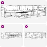  Set vanjskih sofa 6 kom. Bijela i crna | shoptok.hr
