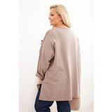 Kesi Włoski Plus Size women's cotton blouse with fango print color | Shoptok.si