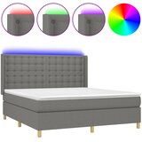  box spring s madracem LED tamnosivi 180x200 cm tkanina | shoptok.hr